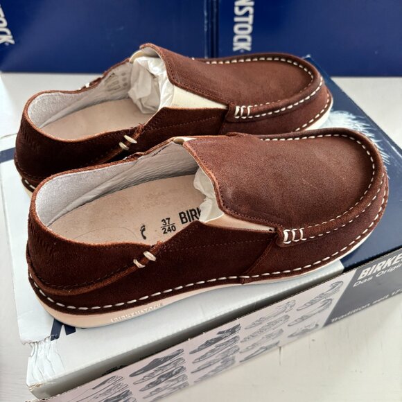 NIB | Birkenstock Slip On Shoe Loafer Mid Brown Duma Narrow Width EU 37 - Picture 2 of 10